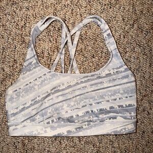 Lululemon Athletica Strappy Sports Bra - Gray and White Pattern